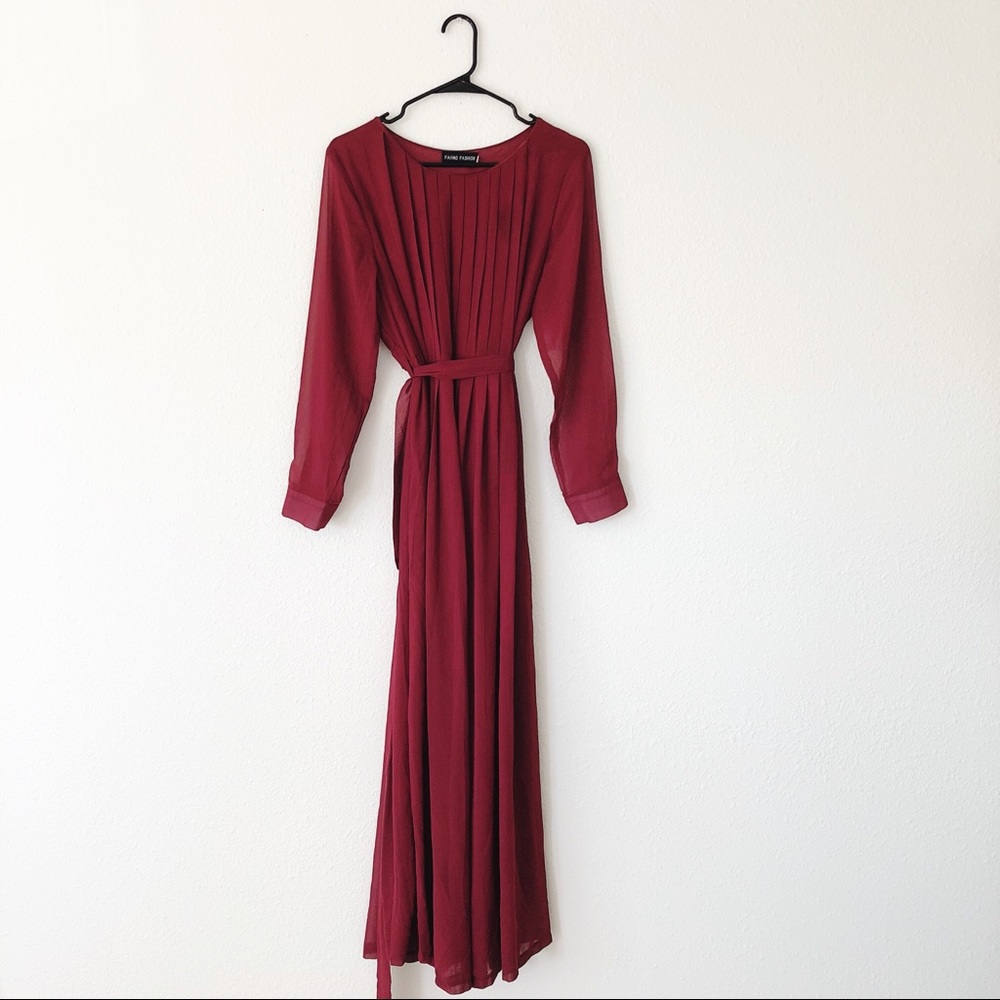Elegant wine maxi dress